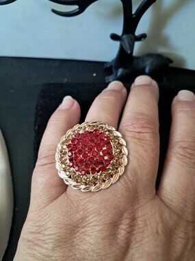 Vintage Adjustable Ring White Cubic Zirconia Statement Fashion Jewelry